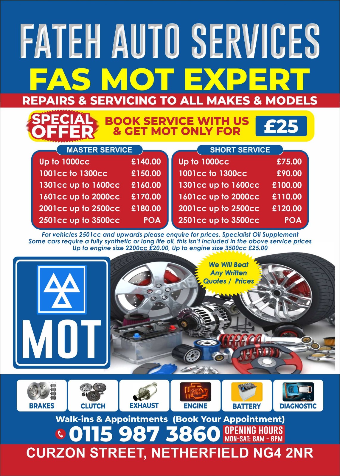  Fateh Auto services Ltd Collection and drop off 20miles logo